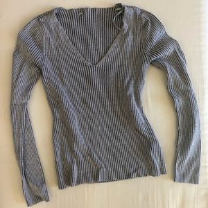 Topshop thick ribbed grey long sleeve